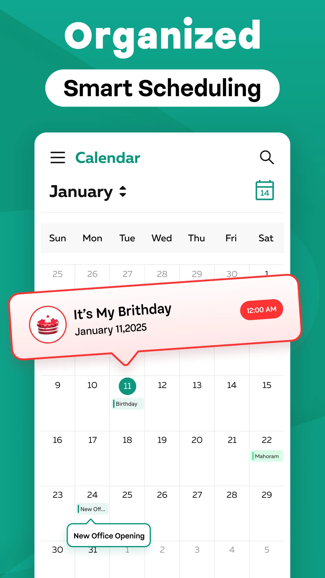 Calendar 2026 screenshot
